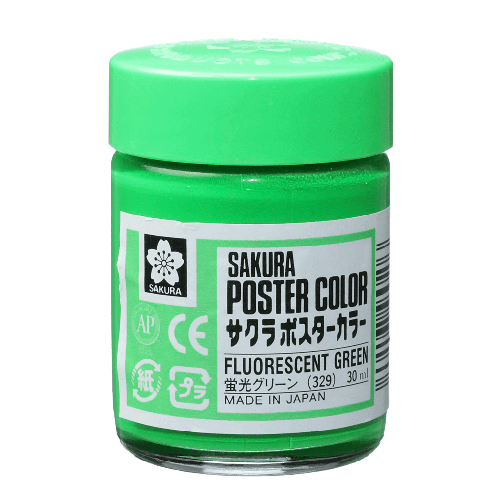Tinta Guache Sakura Poster Color 30ml 329 Fluorescent Green